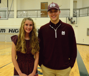 Mary Grace Strozier is the No. 1 6A cross-country competitor and Cole Whitman is a star baseball player at Pelham High School. (Reporter photo/ Jessa Pease)  