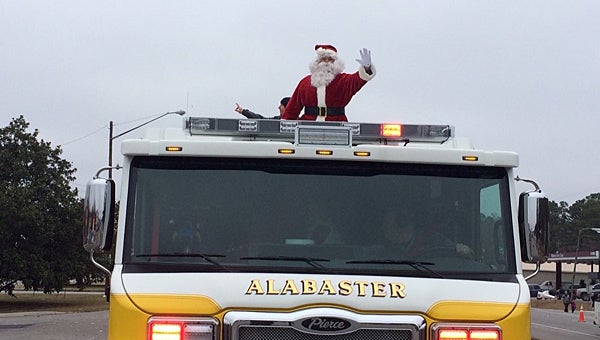 The Alabaster Fire Department will escort Santa Claus through the city on Christmas Eve again this year. (Contributed)