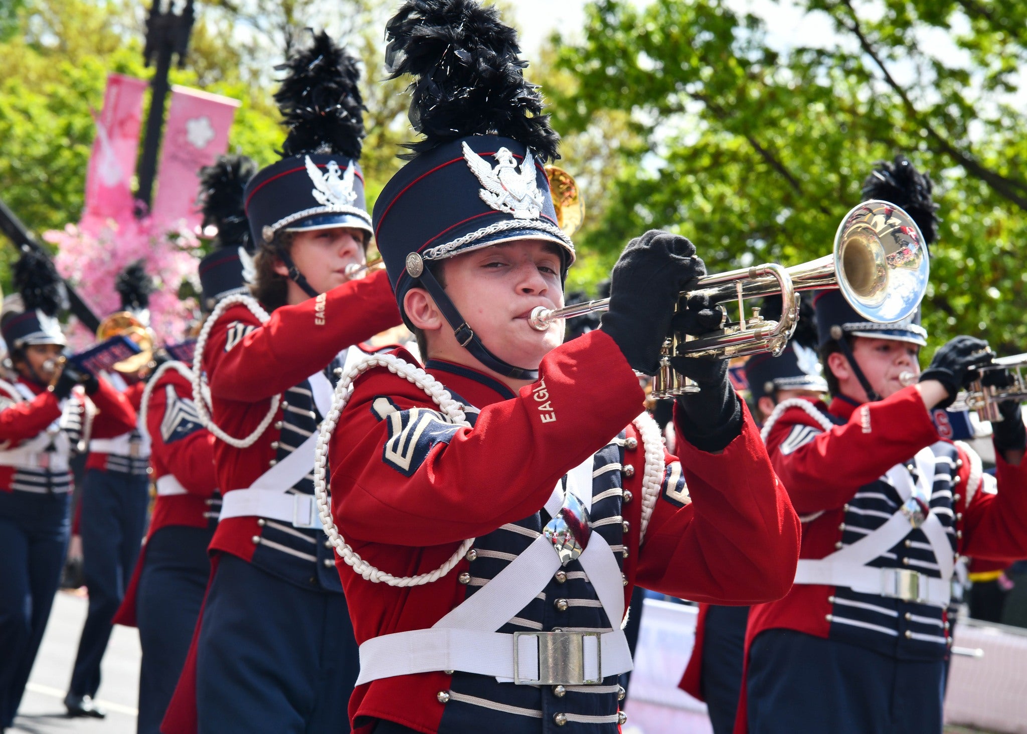 High School marching band at National Cherry Blossom Festival