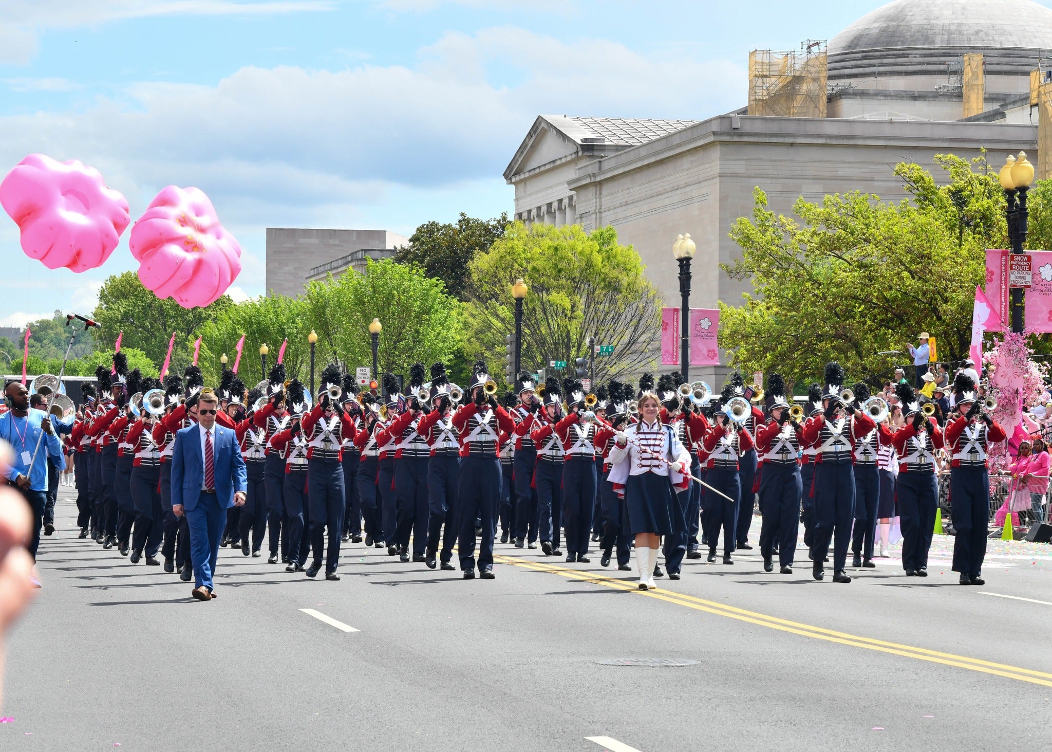 High School marching band at National Cherry Blossom Festival
